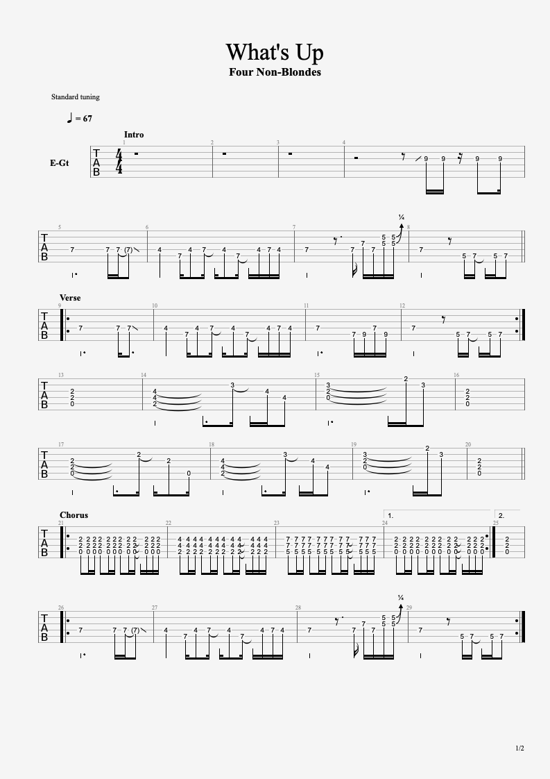 What's Up - Four Non-Blondes — Paliatsky Music Lessons: In-Home ...